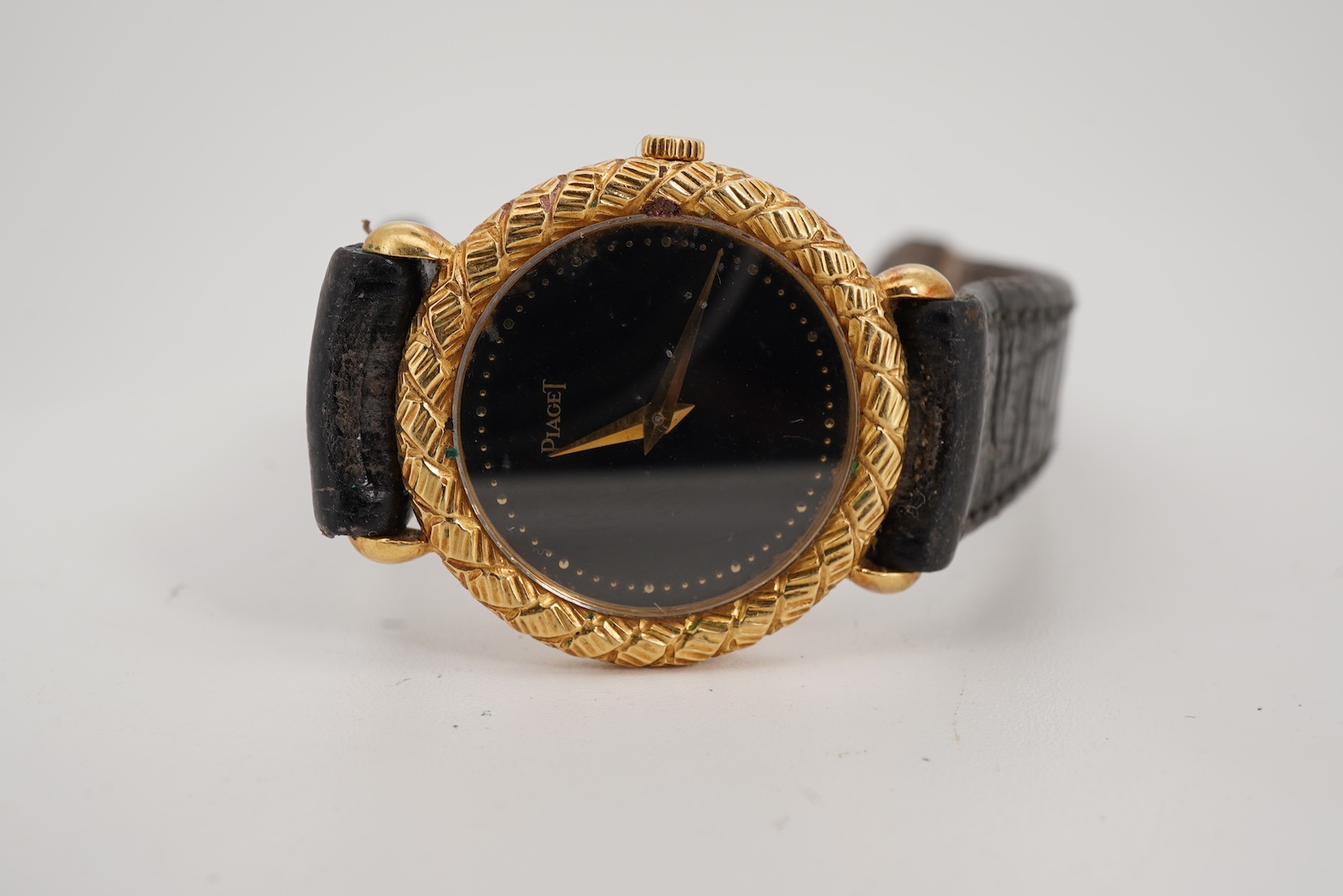 A lady's 18ct gold Piaget manual wind wrist watch